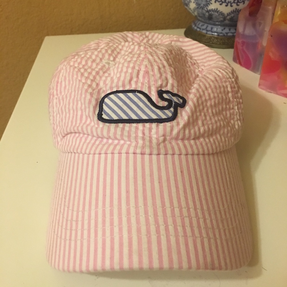Vineyard Vines Pink Seersucker Baseball Cap